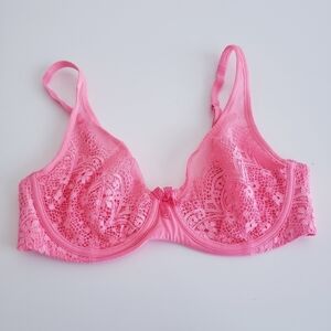 Victoria's Body By Victoria Unlined Demi Lace Pink Bra